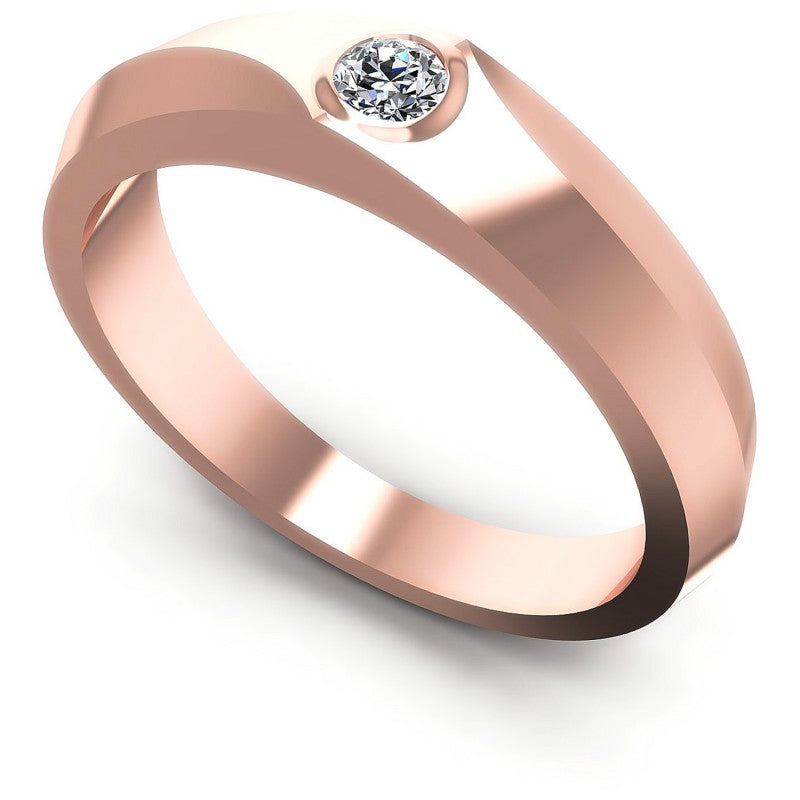 Round Cut Diamonds Mens Ring in 18KT White Gold