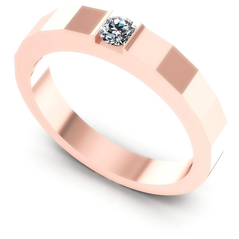 Round Cut Diamonds Mens Ring in 18KT White Gold