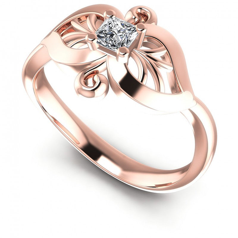 Princess Diamonds 0.24CT Solitaire Ring in 18KT White Gold