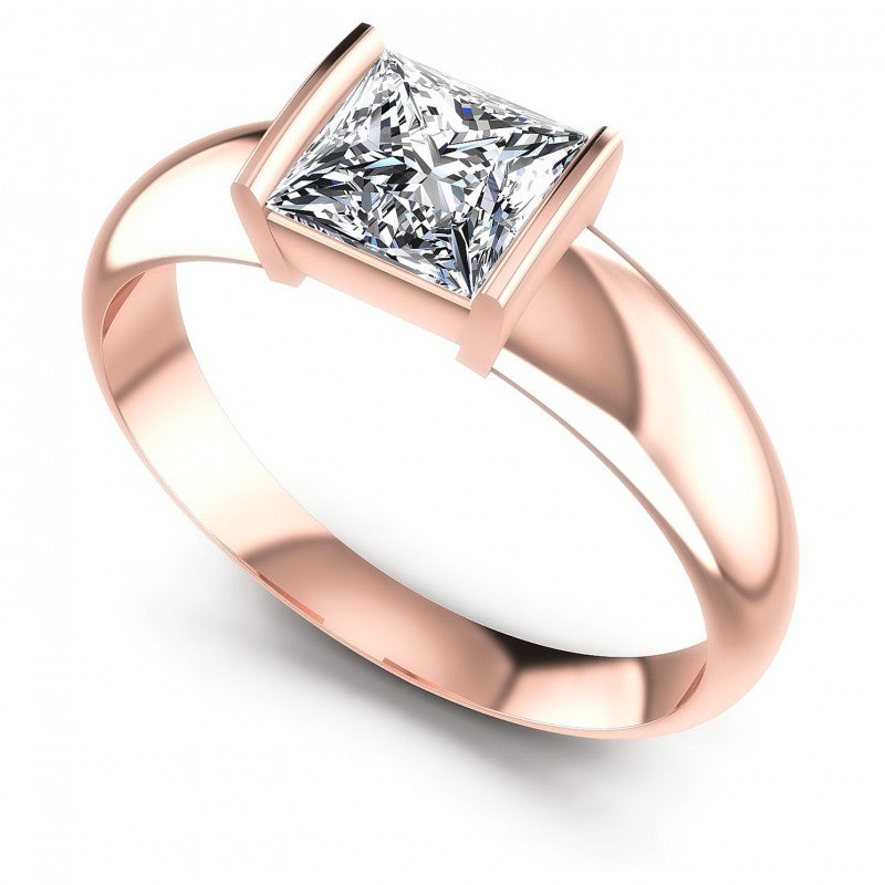 Princess Diamonds 0.35CT Solitaire Ring in 18KT White Gold