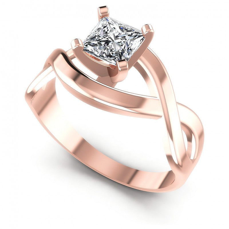 Princess Diamonds 0.35CT Solitaire Ring in 18KT White Gold