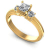 Princess and Round Diamonds 0.60CT Three Stone Ring in 14KT White Gold