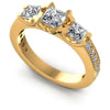 Princess and Round Diamonds 1.01CT Three Stone Ring in 14KT White Gold
