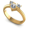 Princess and Round Diamonds 0.55CT Three Stone Ring in 14KT White Gold