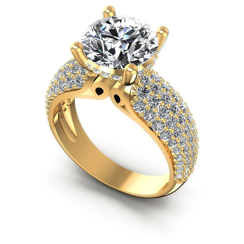 Round Diamonds 1.35CT Engagement Ring in 14KT White Gold
