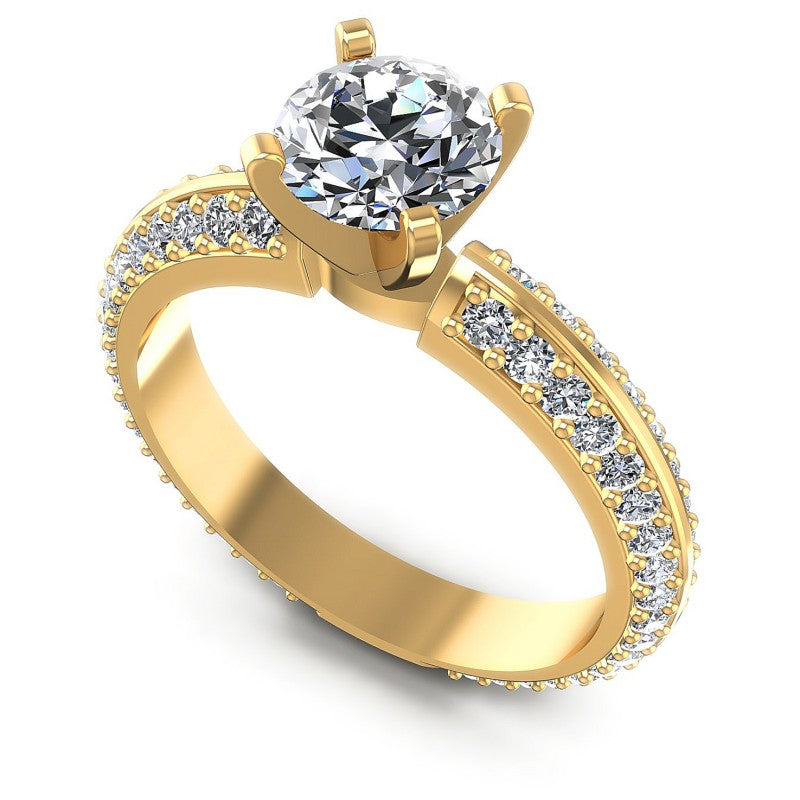 Round Diamonds 1.15CT Engagement Ring in 14KT White Gold