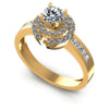 Princess and Round Diamonds 1.05CT Halo Ring in 14KT White Gold
