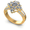 Baguette and Round Diamonds 1.75CT Halo Ring in 14KT White Gold