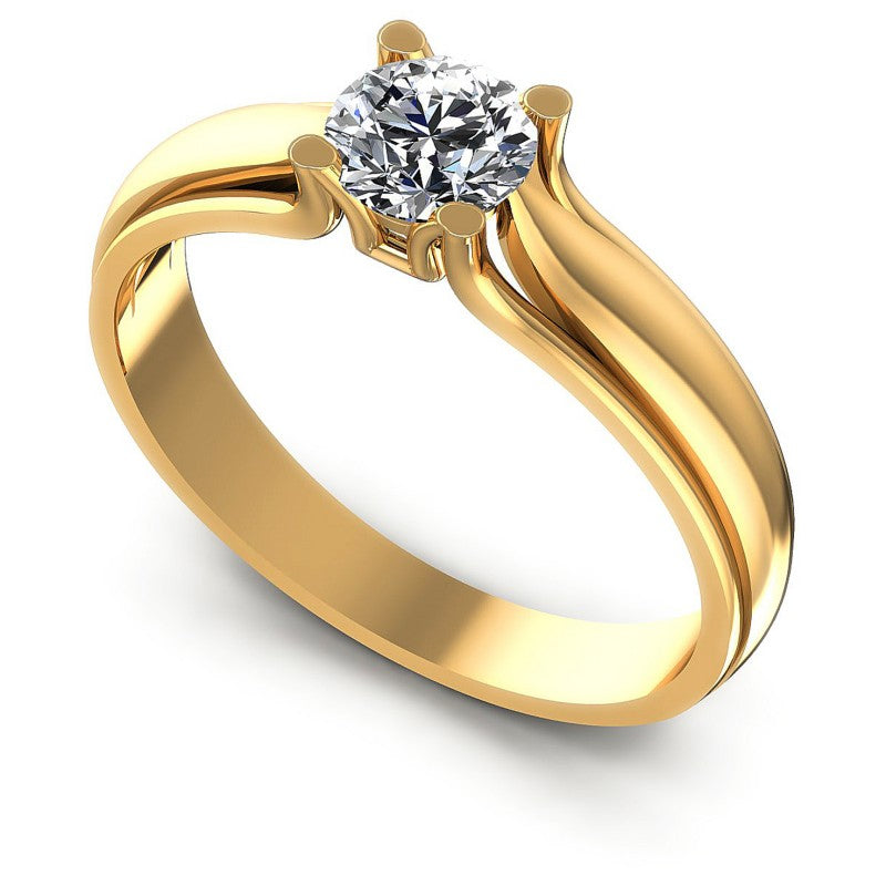 Round Diamonds 0.35CT Solitaire Ring in 14KT White Gold