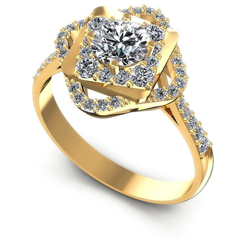 Round Diamonds 1.00CT Halo Ring in 14KT White Gold