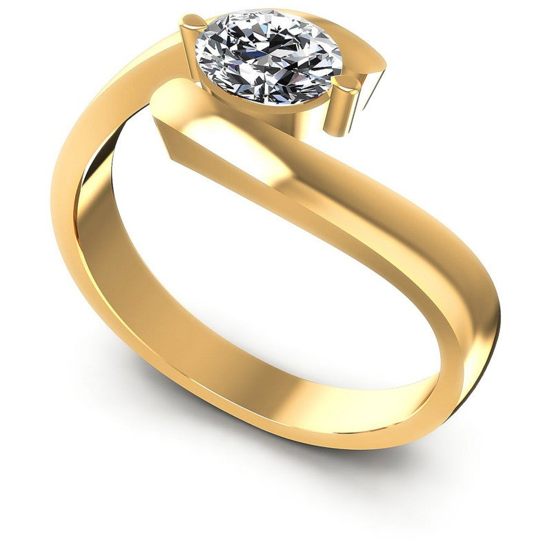 Oval Diamonds 0.35CT Solitaire Ring in 14KT White Gold