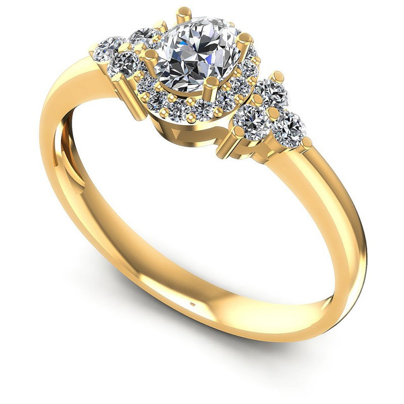 Round and Oval Diamonds 0.60CT Halo Ring in 14KT White Gold