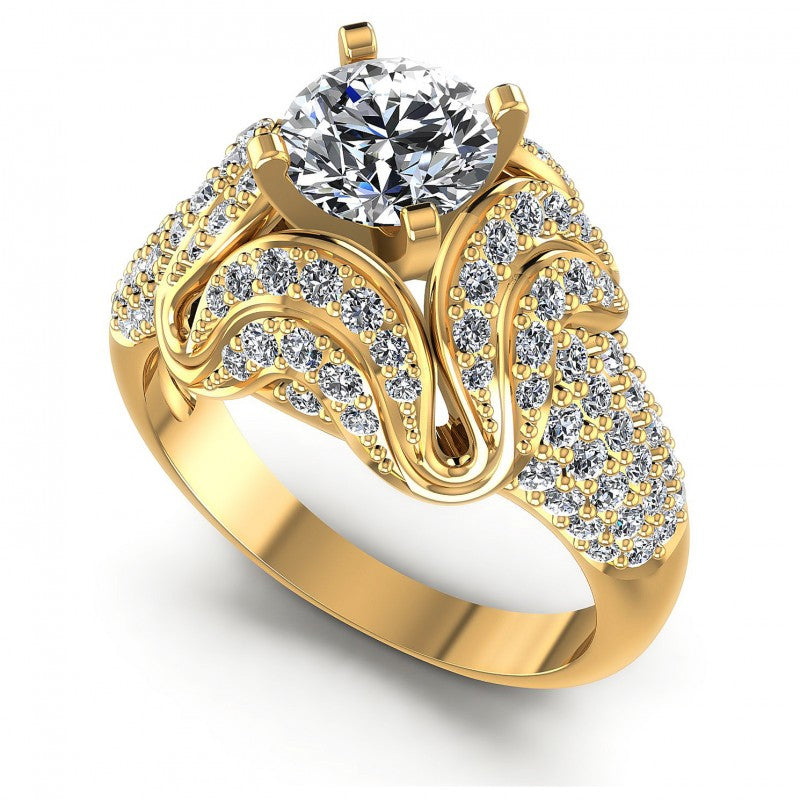 Round Diamonds 1.30CT Engagement Ring in 14KT White Gold