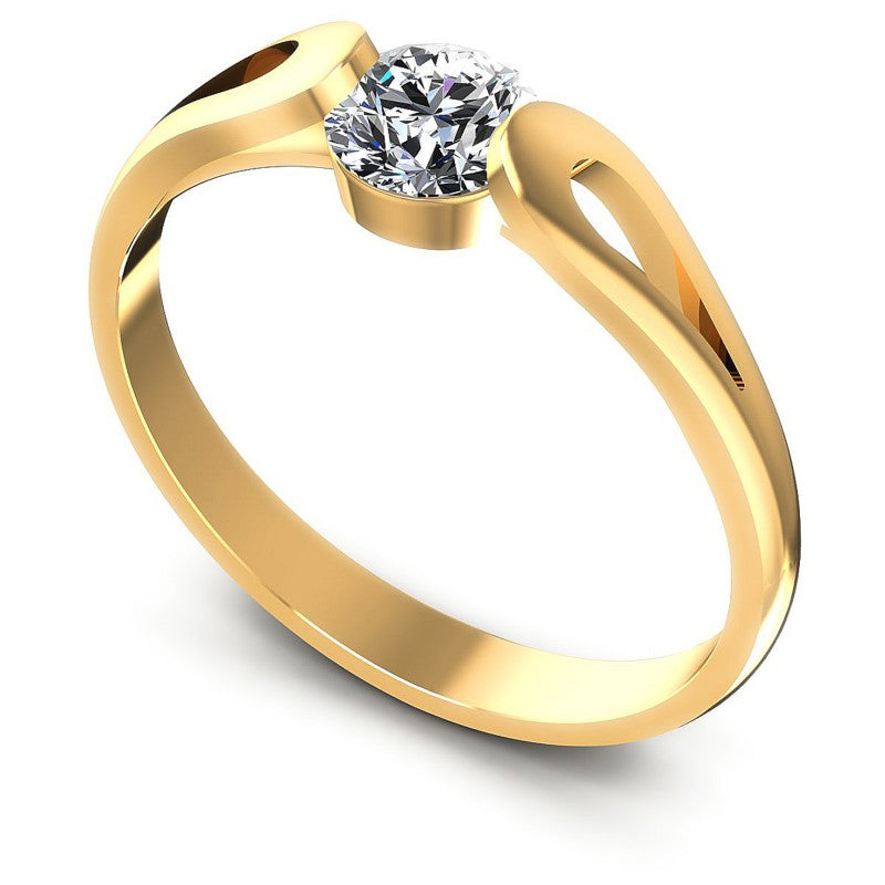 Round Cut Diamonds Solitaire Ring in 14KT White Gold