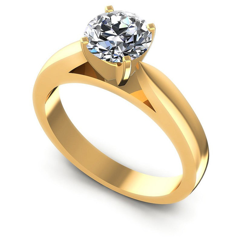 Round Cut Diamonds Solitaire Ring in 14KT White Gold