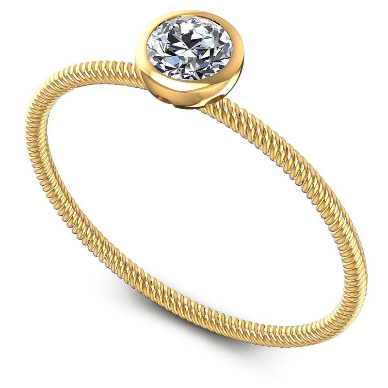 Round Cut Diamonds Solitaire Ring in 14KT White Gold
