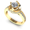 Princess And Round Cut Diamonds Engagement Ring in 14KT White Gold