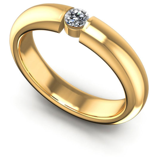 Round Cut Diamonds Mens Ring in 14KT White Gold