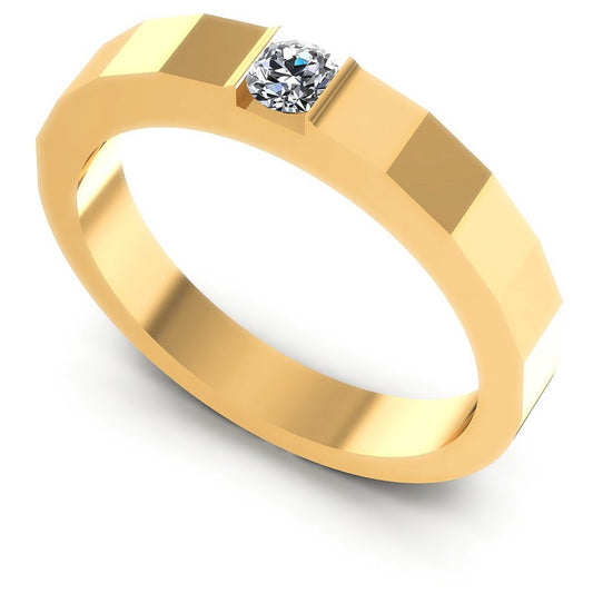 Round Cut Diamonds Mens Ring in 14KT White Gold