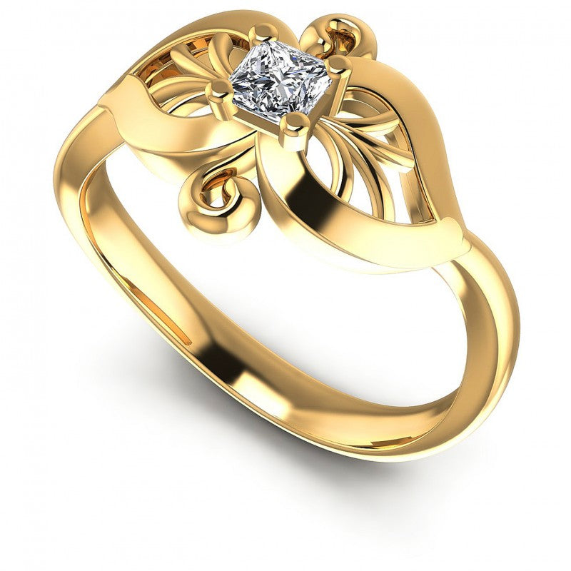 Princess Diamonds 0.24CT Solitaire Ring in 14KT White Gold