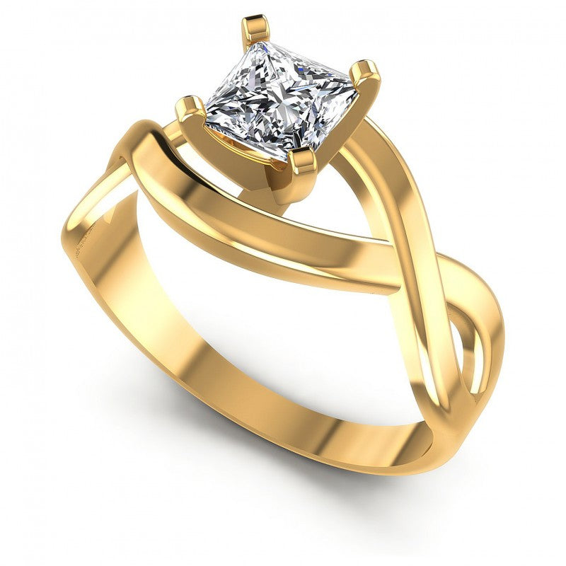 Princess Diamonds 0.35CT Solitaire Ring in 14KT White Gold
