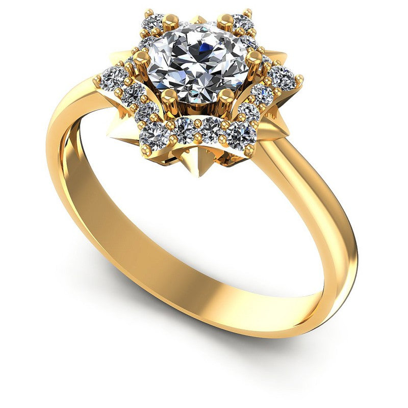 Round Diamonds 0.65CT Halo Ring in 14KT White Gold