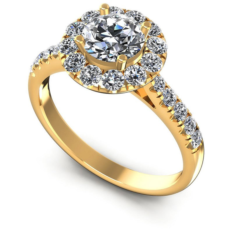 Round Diamonds 1.15CT Halo Ring in 14KT White Gold