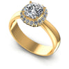 Round and Cushion Diamonds 0.55CT Halo Ring in 14KT White Gold