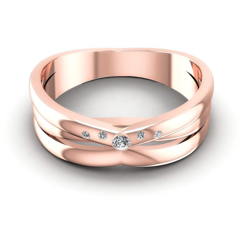 Round Cut Diamonds Wedding Band in 18KT Yellow Gold