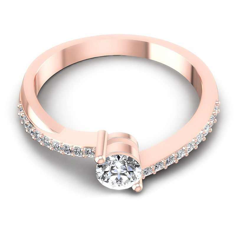 Round Cut Diamonds Engagement Ring in 18KT Yellow Gold