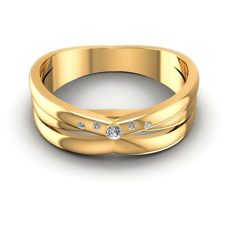 Round Cut Diamonds Wedding Band in 14KT Yellow Gold