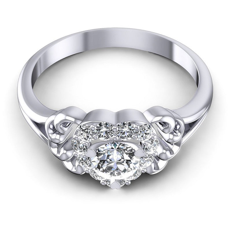 Round Diamonds 0.65CT Halo Ring in 14KT Yellow Gold