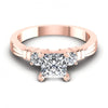 Princess and Round Diamonds 0.55CT Engagement Ring in 18KT Yellow Gold