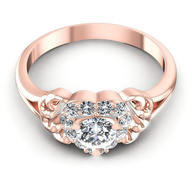 Round Diamonds 0.65CT Halo Ring in 18KT Yellow Gold