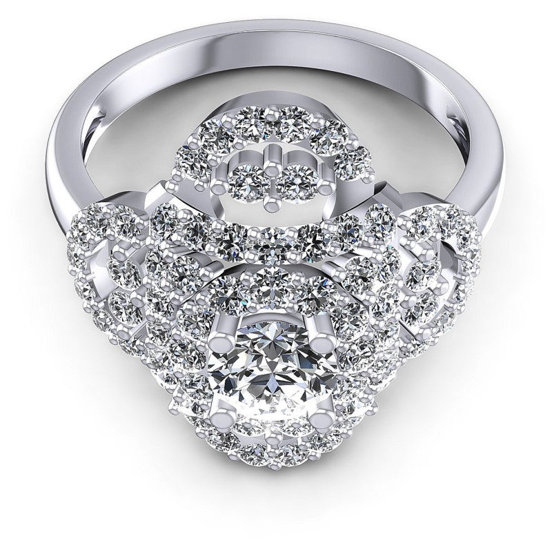 Round Diamonds 1.50CT Halo Ring in 14KT Yellow Gold