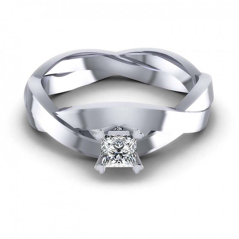 Princess Diamonds 0.35CT Solitaire Ring in 14KT Yellow Gold