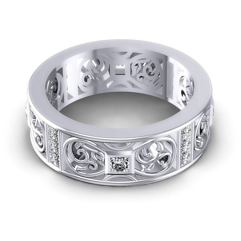 Princess Diamonds 1.40CT Diamonds Wedding Band in 14KT Yellow Gold