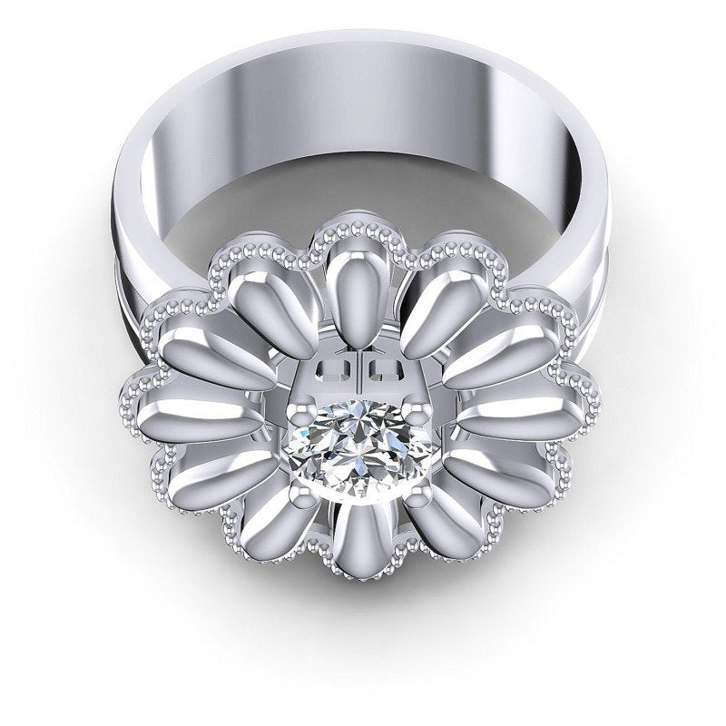 Round Diamonds 0.35CT Antique Ring in 14KT Yellow Gold