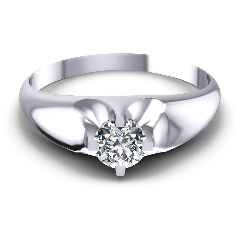 Round Diamonds 0.35CT Solitaire Ring in 14KT Yellow Gold