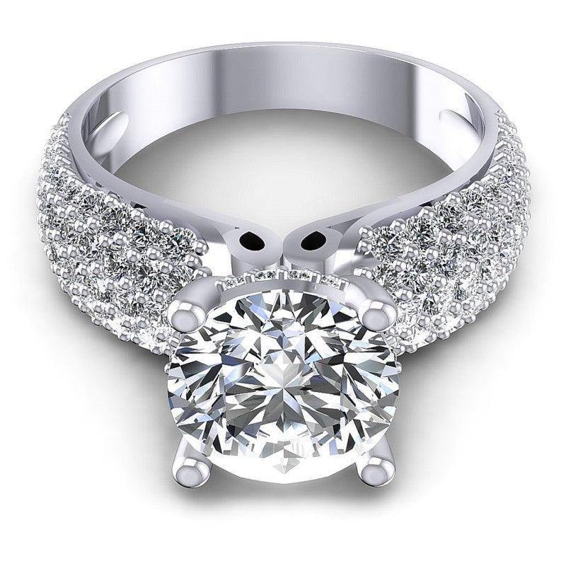 Round Diamonds 1.35CT Engagement Ring in 14KT Yellow Gold