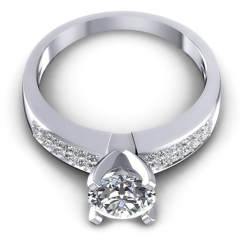 Round Diamonds 0.55CT Engagement Ring in 14KT Yellow Gold
