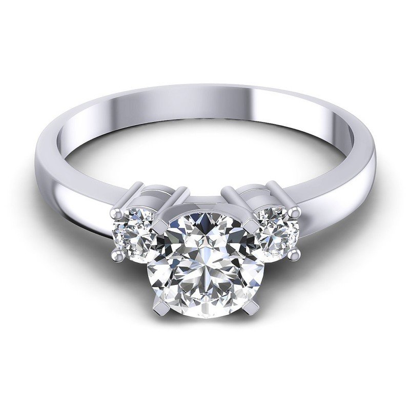 Round Diamonds 0.80CT Three Stone Ring in 14KT Yellow Gold