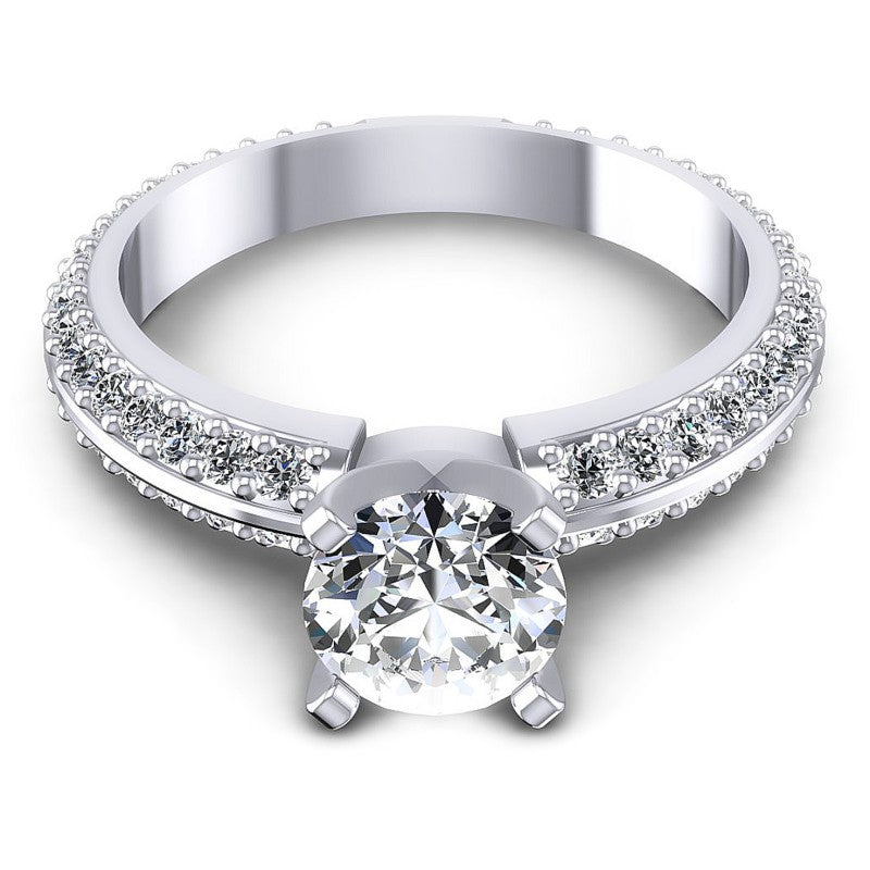 Round Diamonds 1.15CT Engagement Ring in 14KT Yellow Gold