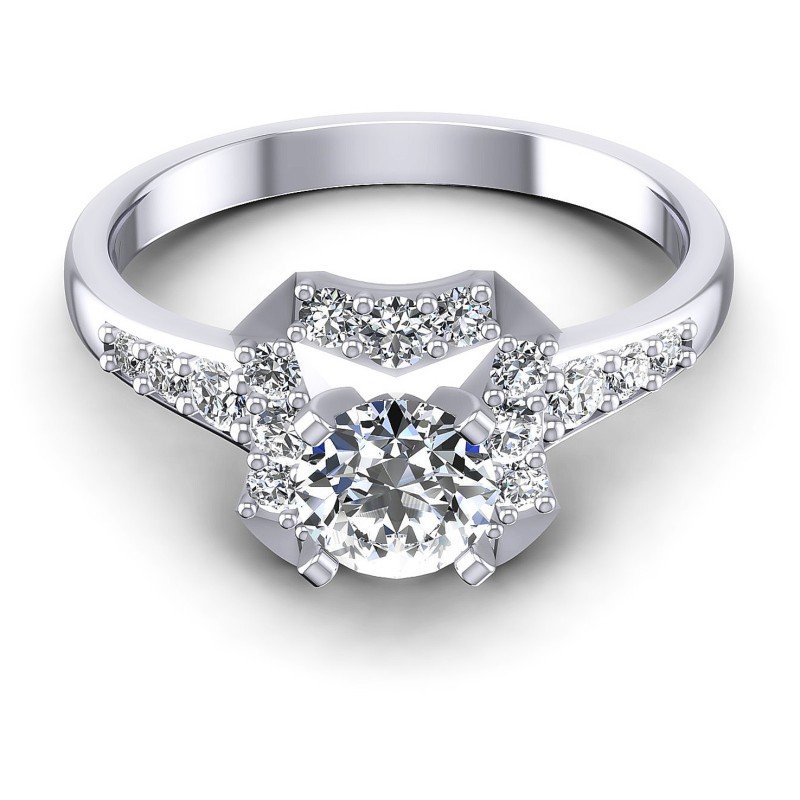 Round Diamonds 0.85CT Halo Ring in 14KT Yellow Gold