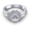 Princess and Round Diamonds 1.05CT Halo Ring in 14KT Yellow Gold