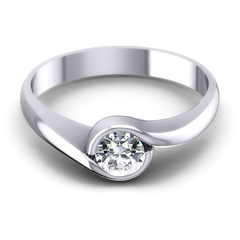 Round Diamonds 0.35CT Solitaire Ring in 14KT Yellow Gold