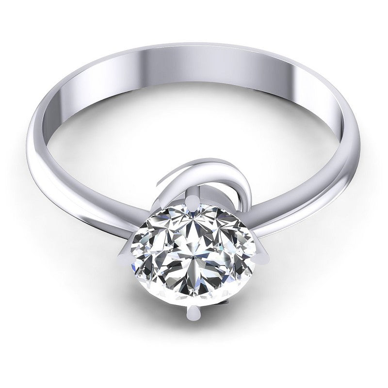 Round Cut Diamonds Solitaire Ring in 14KT Yellow Gold