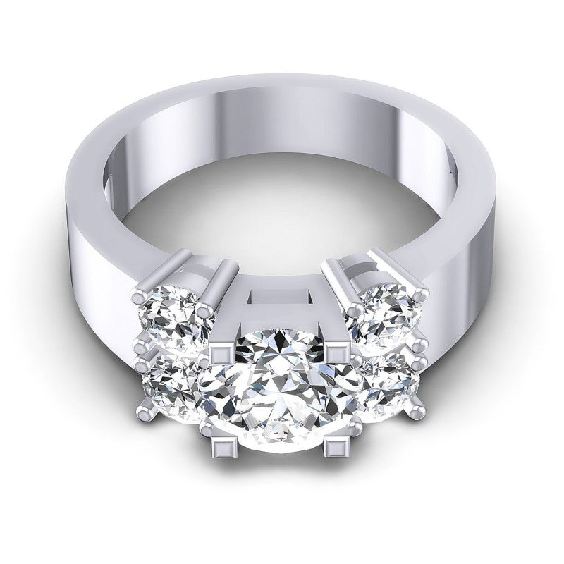 Round Cut Diamonds Engagement Ring in 14KT Yellow Gold