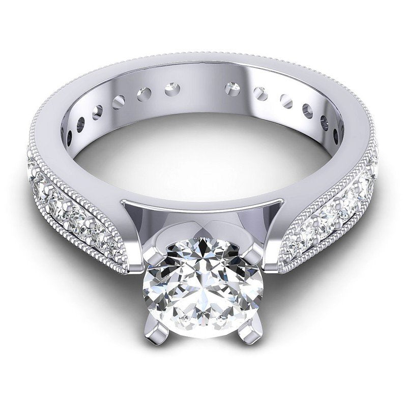 Round Cut Diamonds Antique Ring in 14KT Yellow Gold