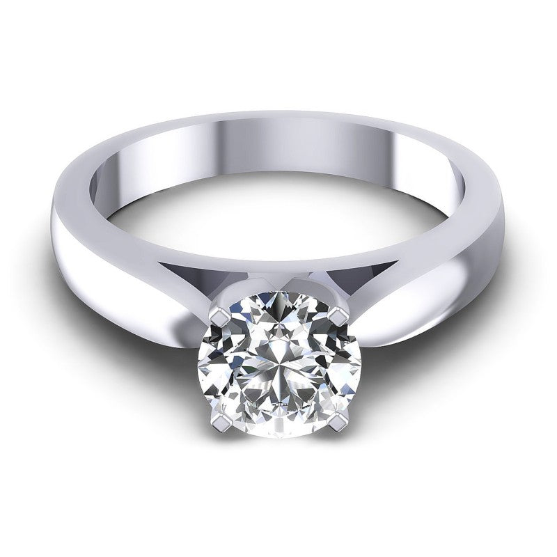 Round Cut Diamonds Solitaire Ring in 14KT Yellow Gold